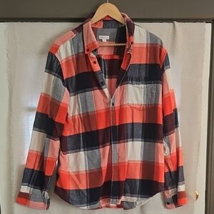 Merona Red and Black Plaid Button-Down Shirt